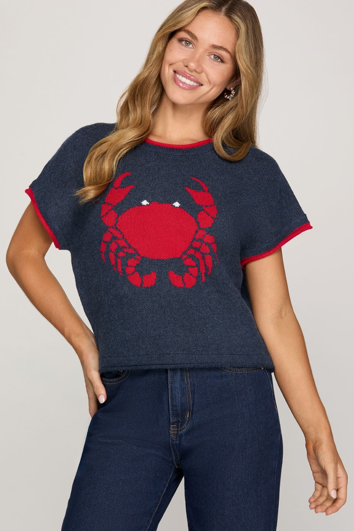 She and Sky Crab Sweater