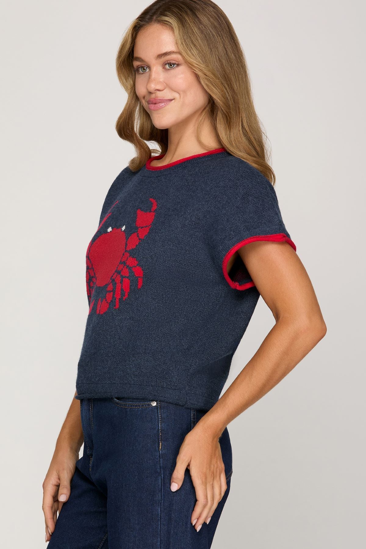 She and Sky Crab Sweater
