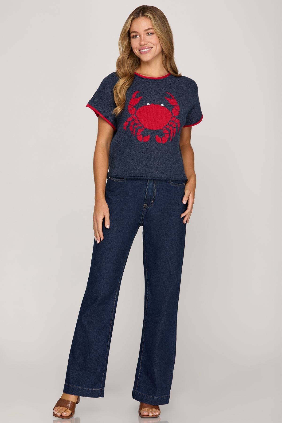 She and Sky Crab Sweater