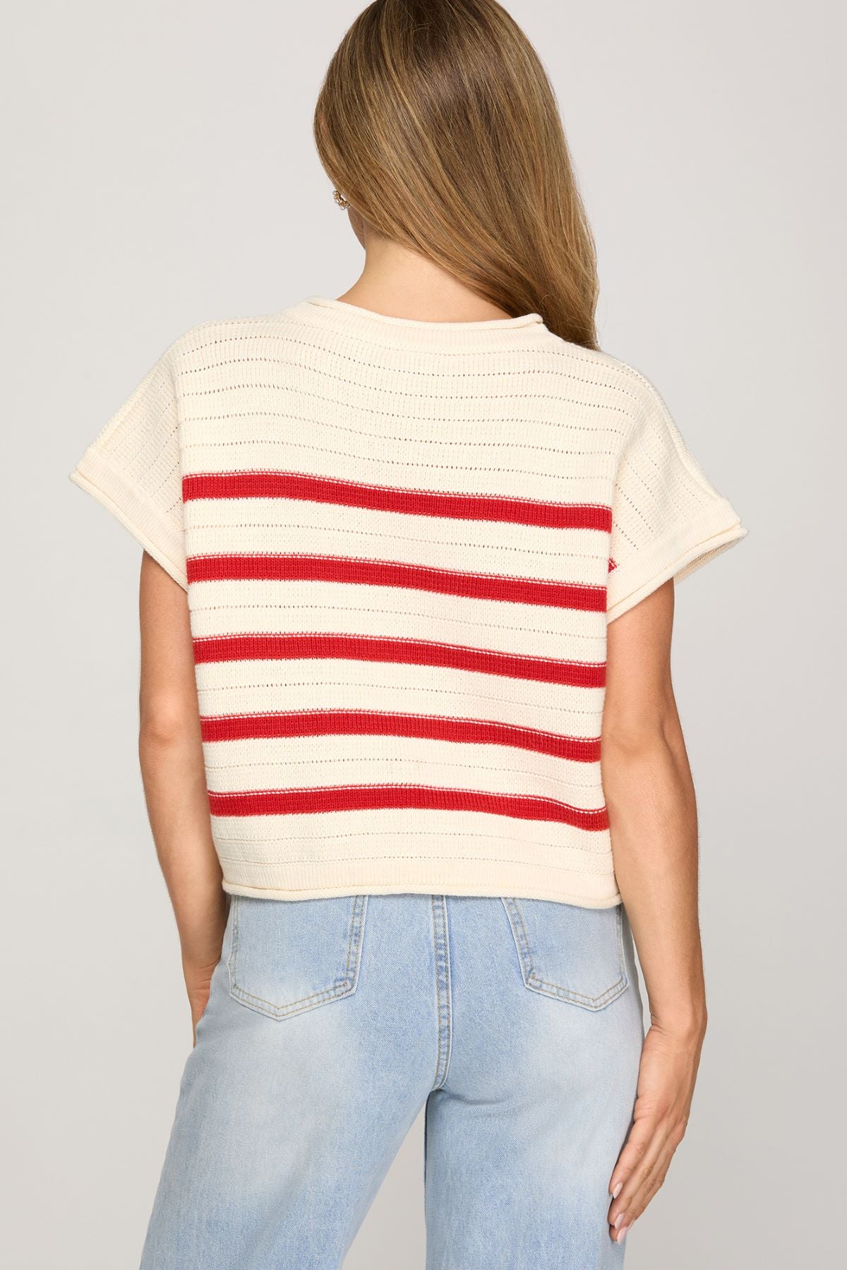She and Sky Dolman Stripe Sweater
