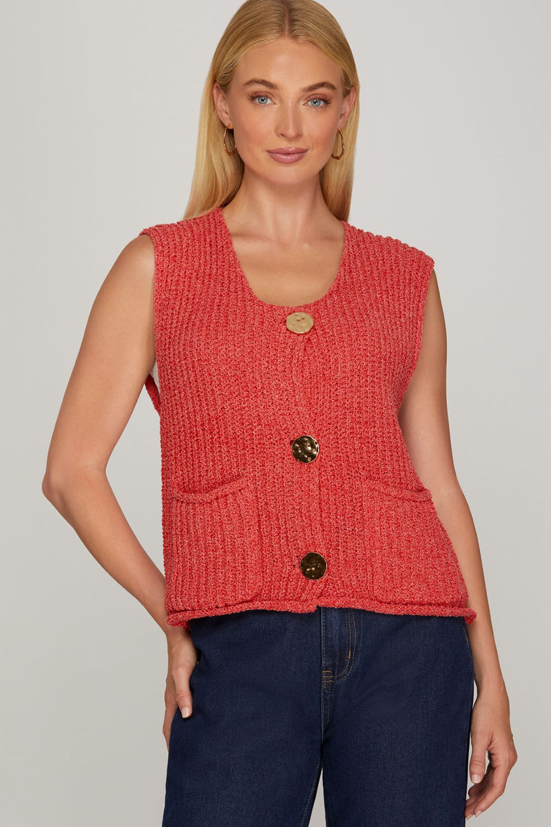 She and Sky Crochet Sweater Vest