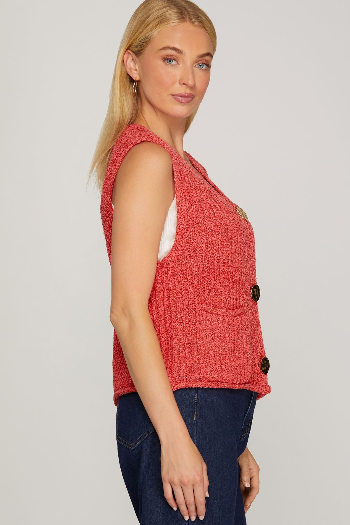 She and Sky Crochet Sweater Vest