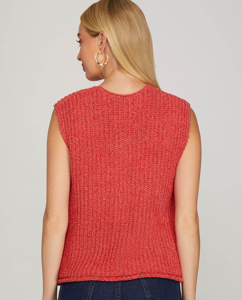 She & Sky Crochet Sweater Vest