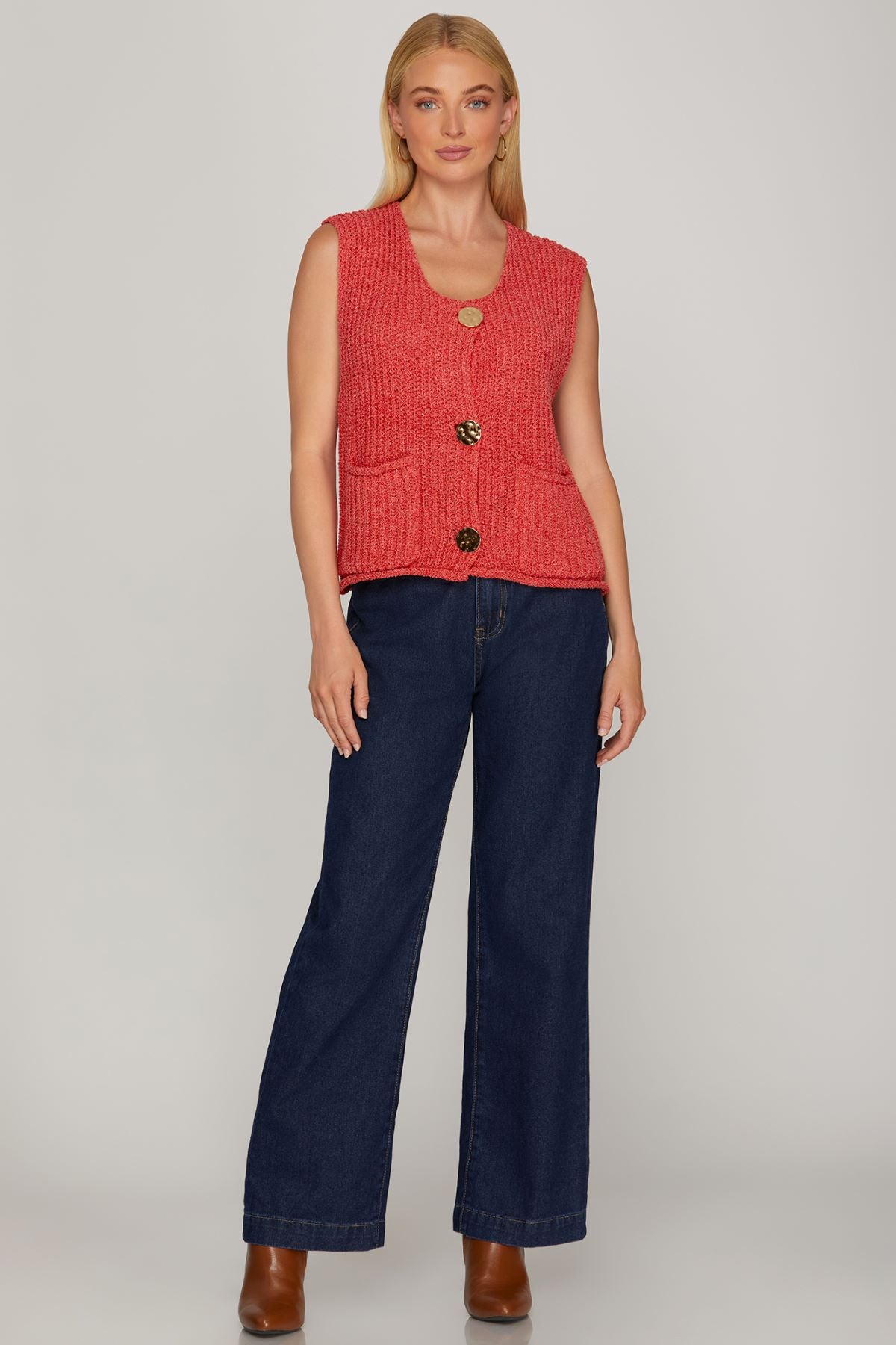 She and Sky Crochet Sweater Vest