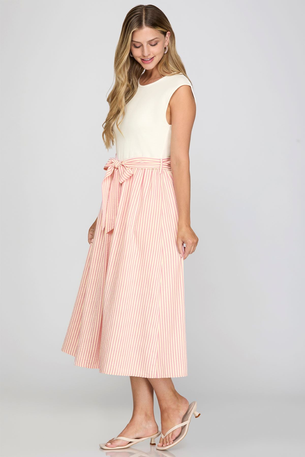She and Sky Knit To Woven Dress