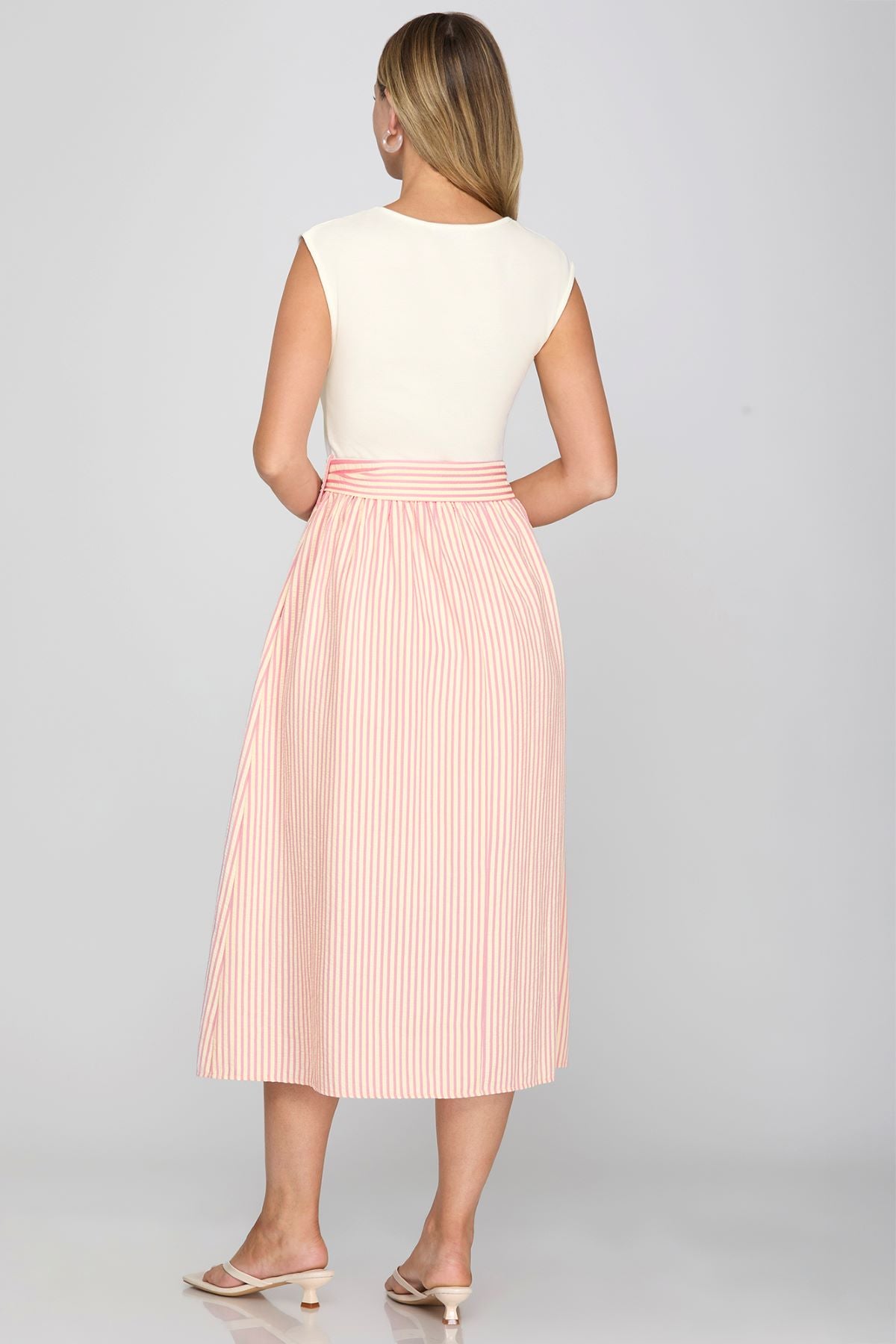 She and Sky Knit To Woven Dress