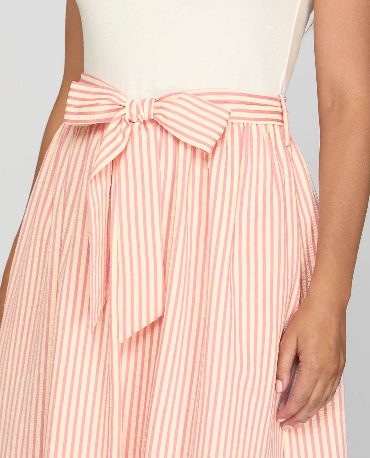 She & Sky Knit To Woven Dress