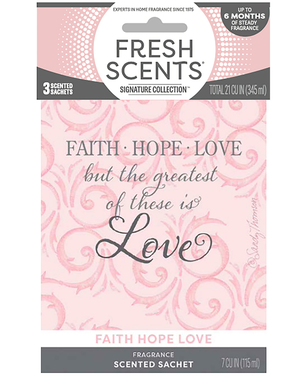 Faith Hope Love 3pk Scented Sachets