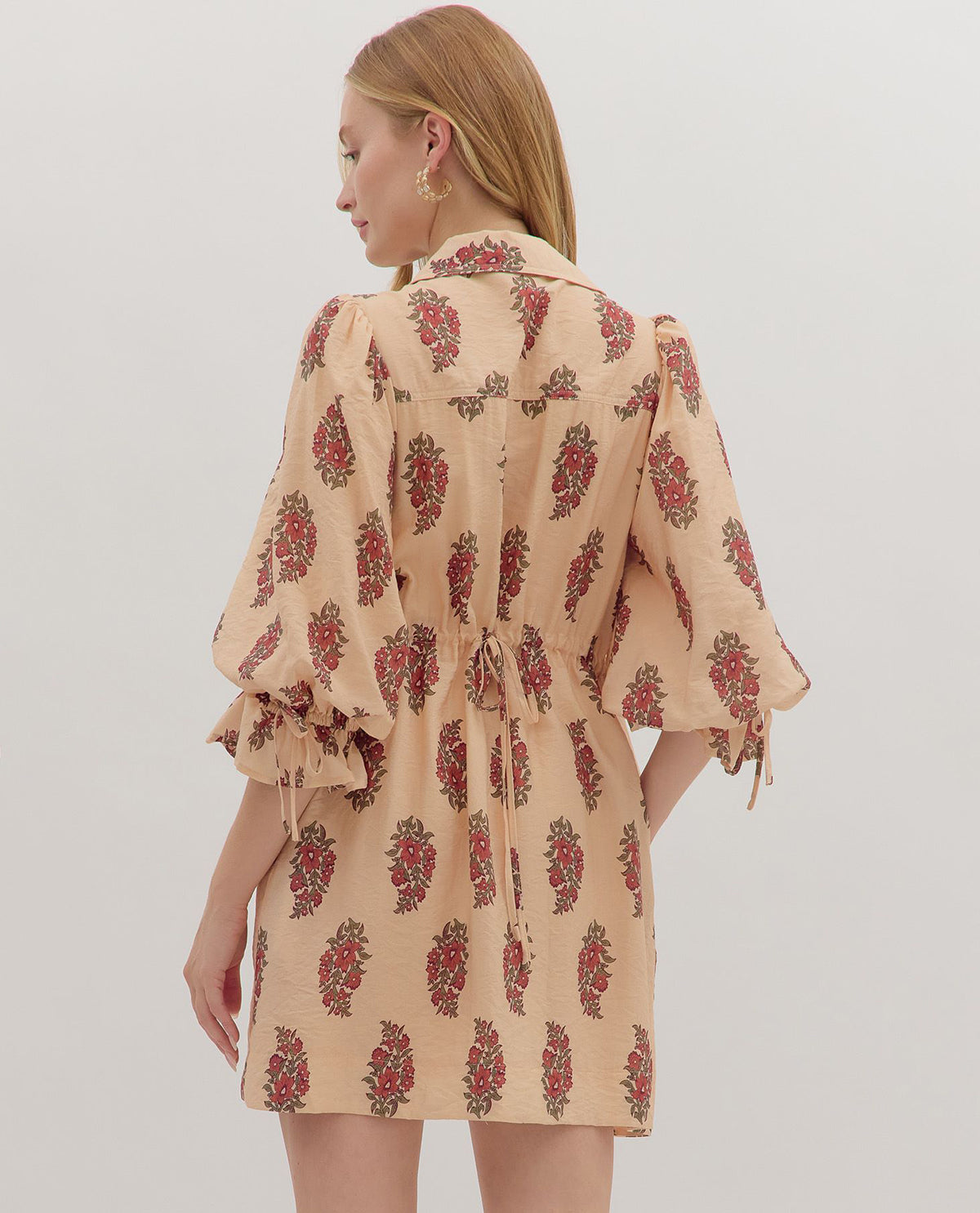 Entro 3/4 Sleeve Print Dress