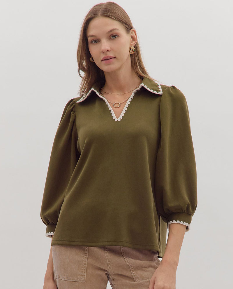Entro Solid Collar Top