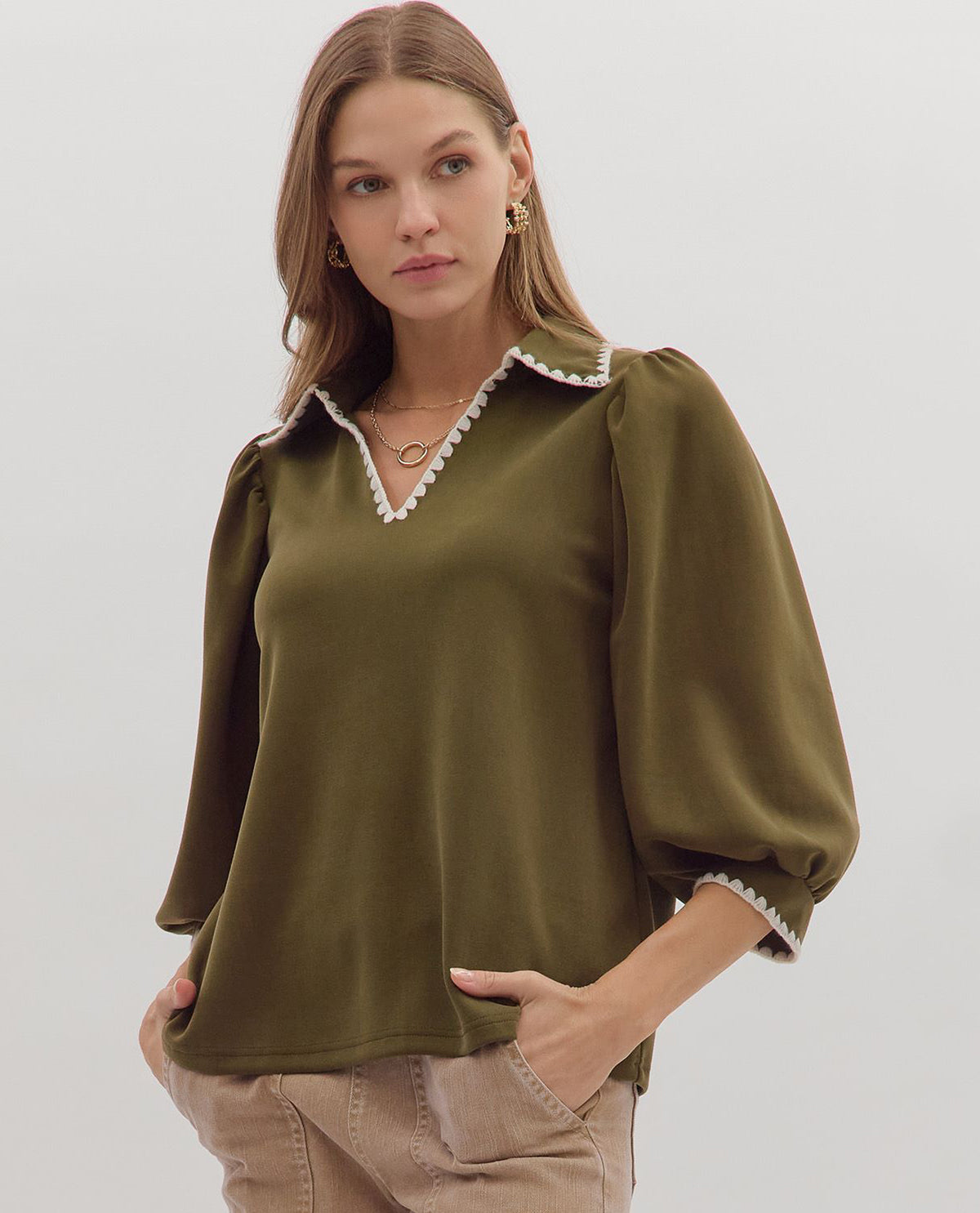 Entro Solid Collar Top