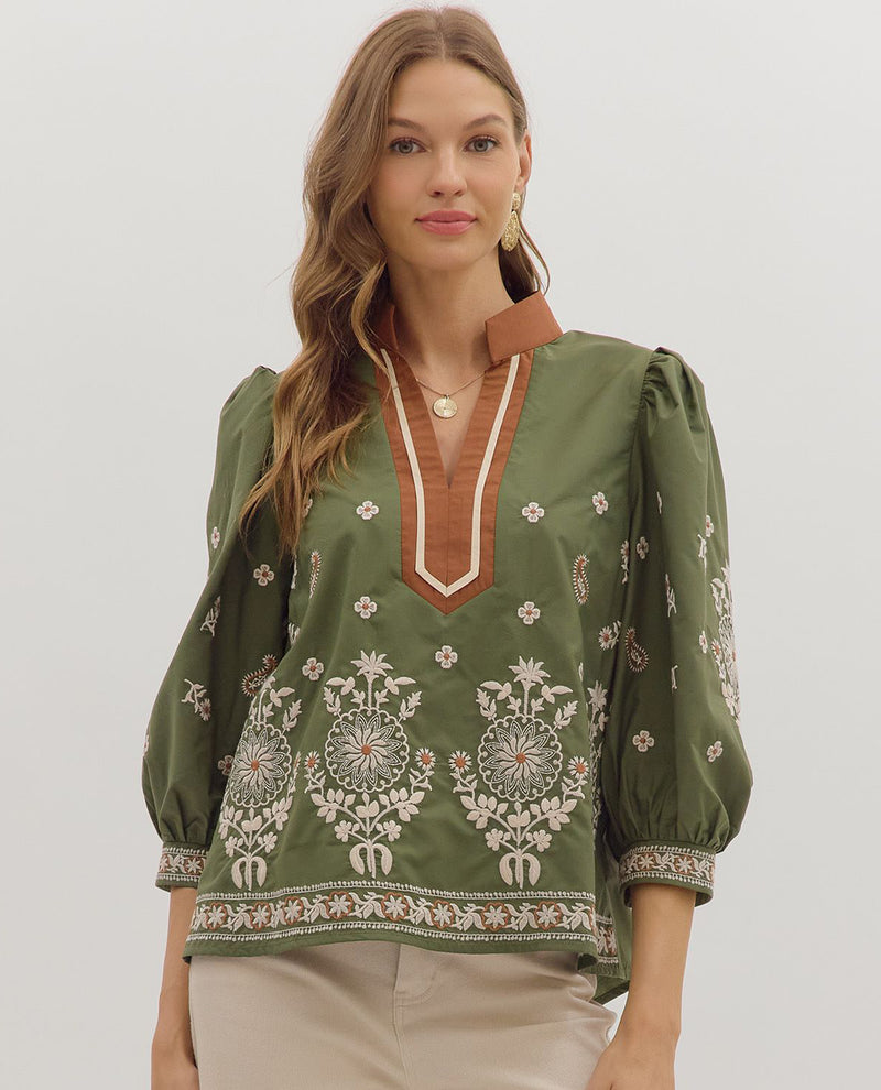 Entro Border Print Top