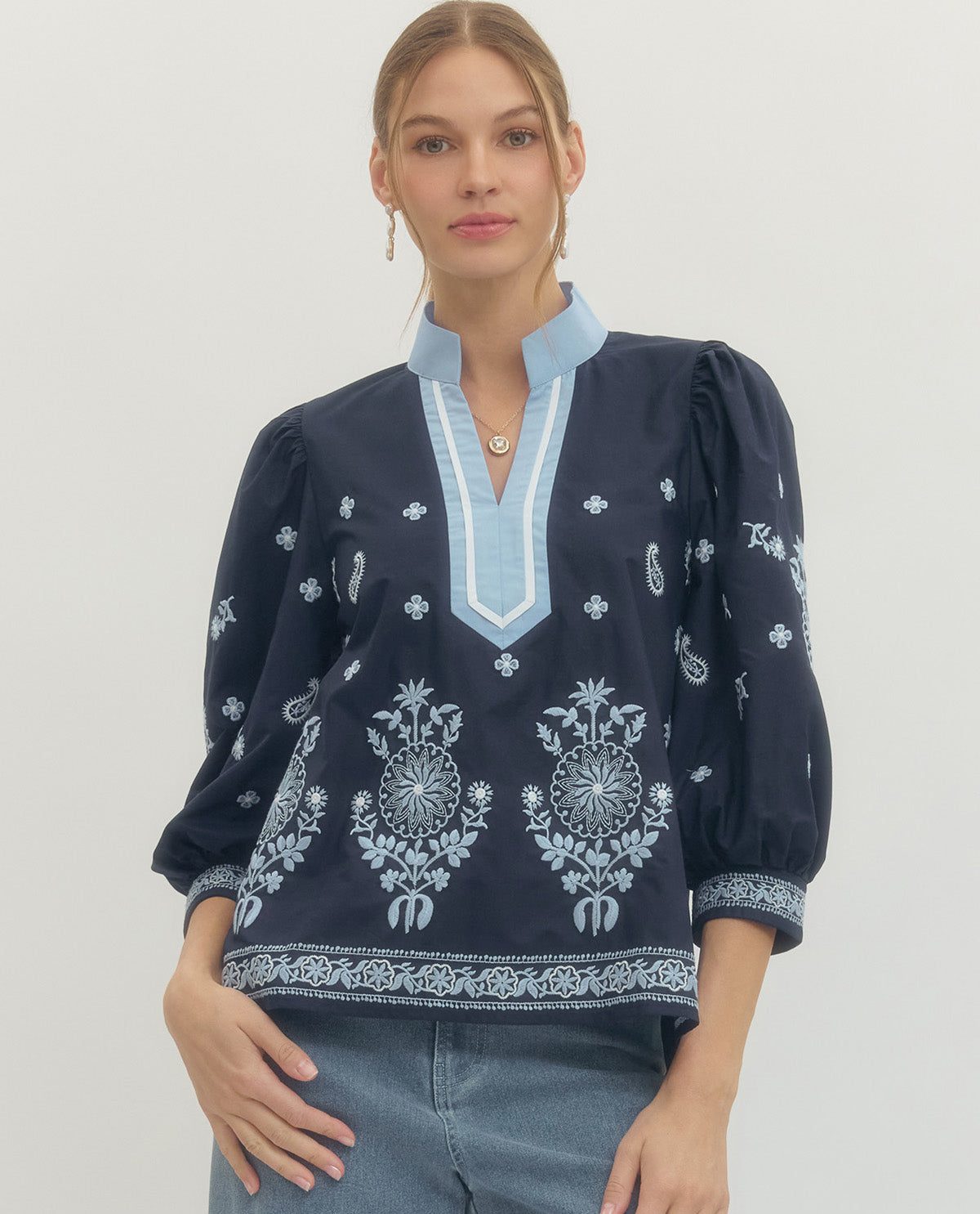 Entro Border Print Top