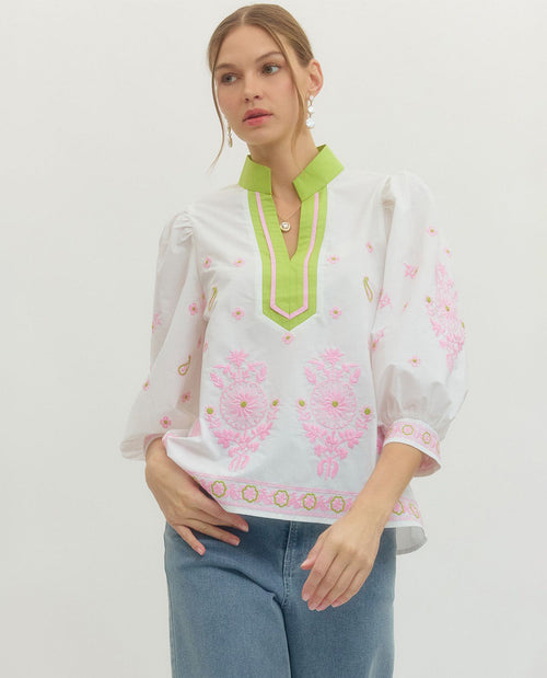 Entro Border Print Top