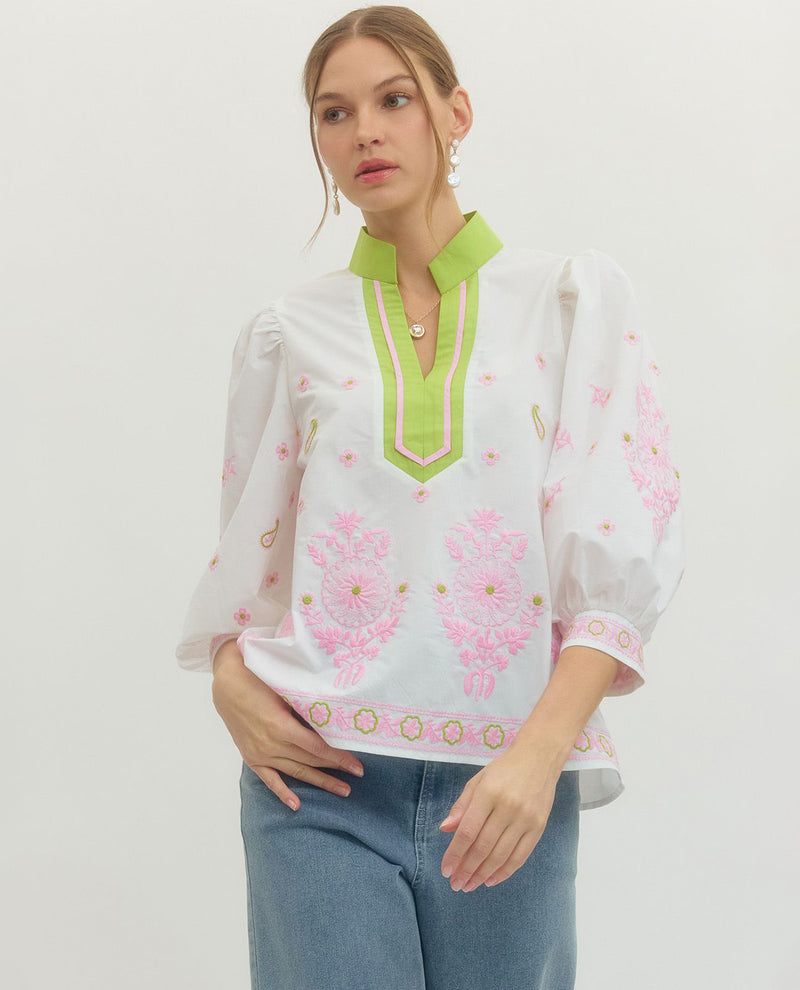 Entro Border Print Top