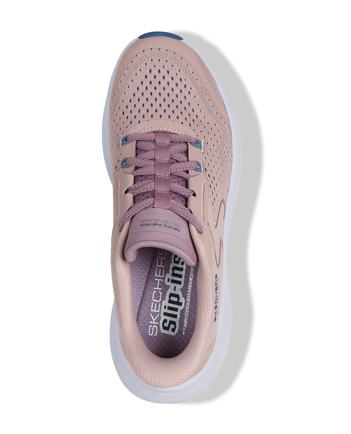 Mauve multi running shoe on a white background