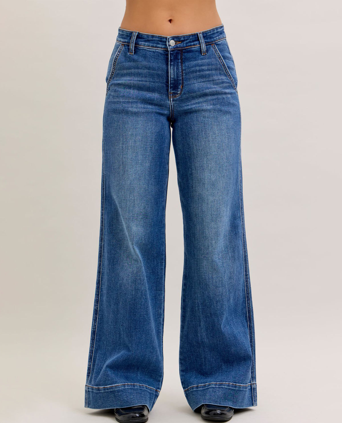 Judy Blue Mr Trouser Retro Wide Leg Jeans