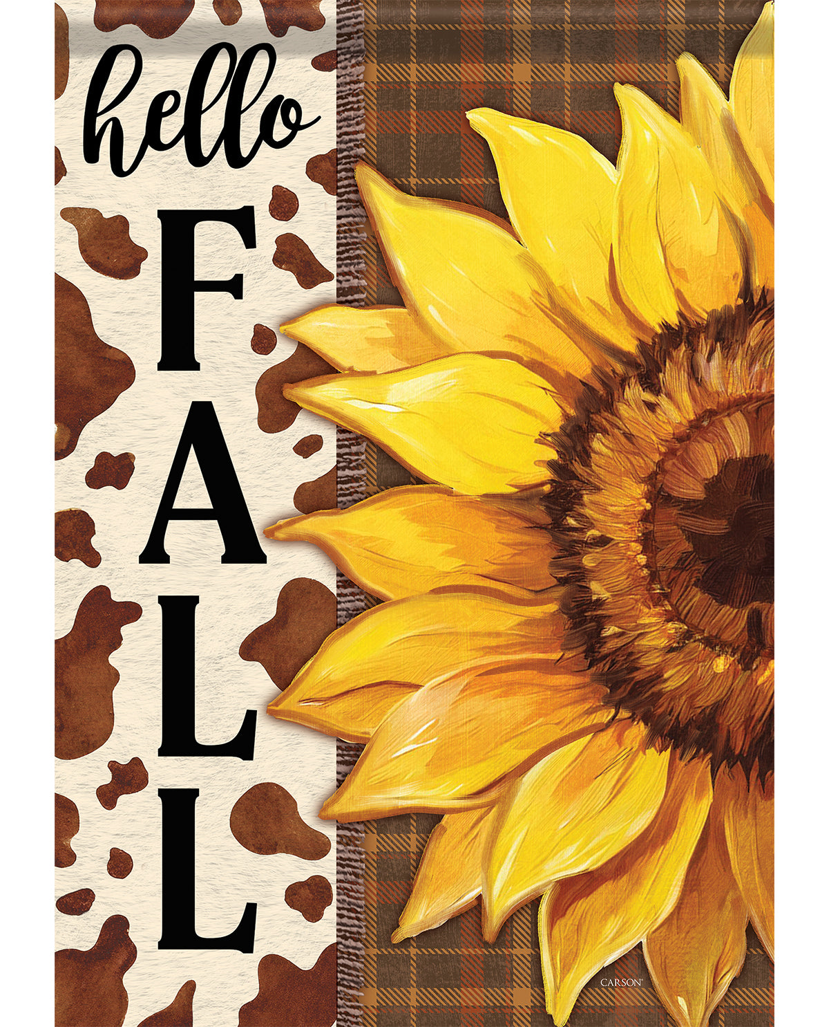 Cow Print Sunflower Garden Flag