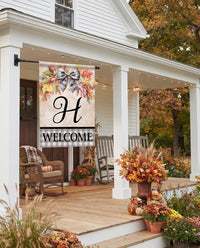 Large Monogram Welcome Double Sided Flag 28"X40"