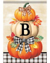 Carson Pumpkin Stack Monogram Garden Flag