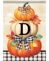 Carson Pumpkin Stack Monogram Garden Flag