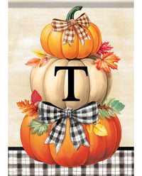 Carson Pumpkin Stack Monogram Garden Flag