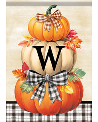 Carson Pumpkin Stack Monogram Garden Flag