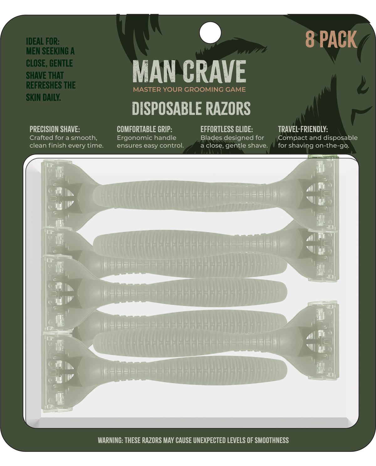 Man Crave 8PK Body Razors Green