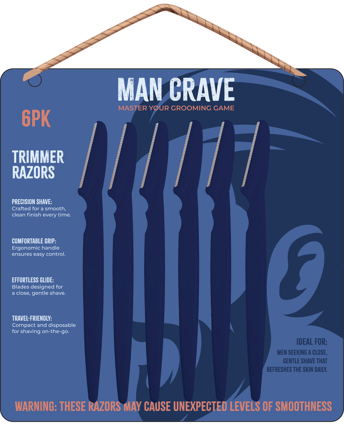 Man Crave 6PK Trim Razors Blue