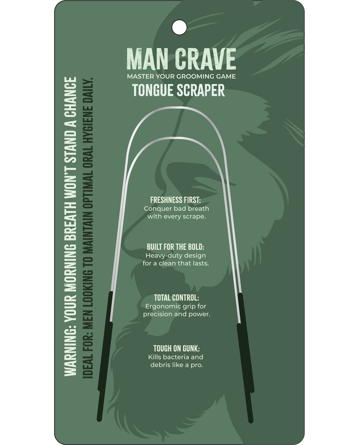 Man Crave 2PK Metal Tongue Scraper Green