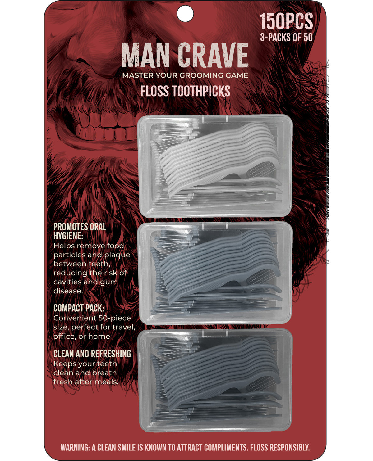 Man Crave 150PK Toothpicks Black