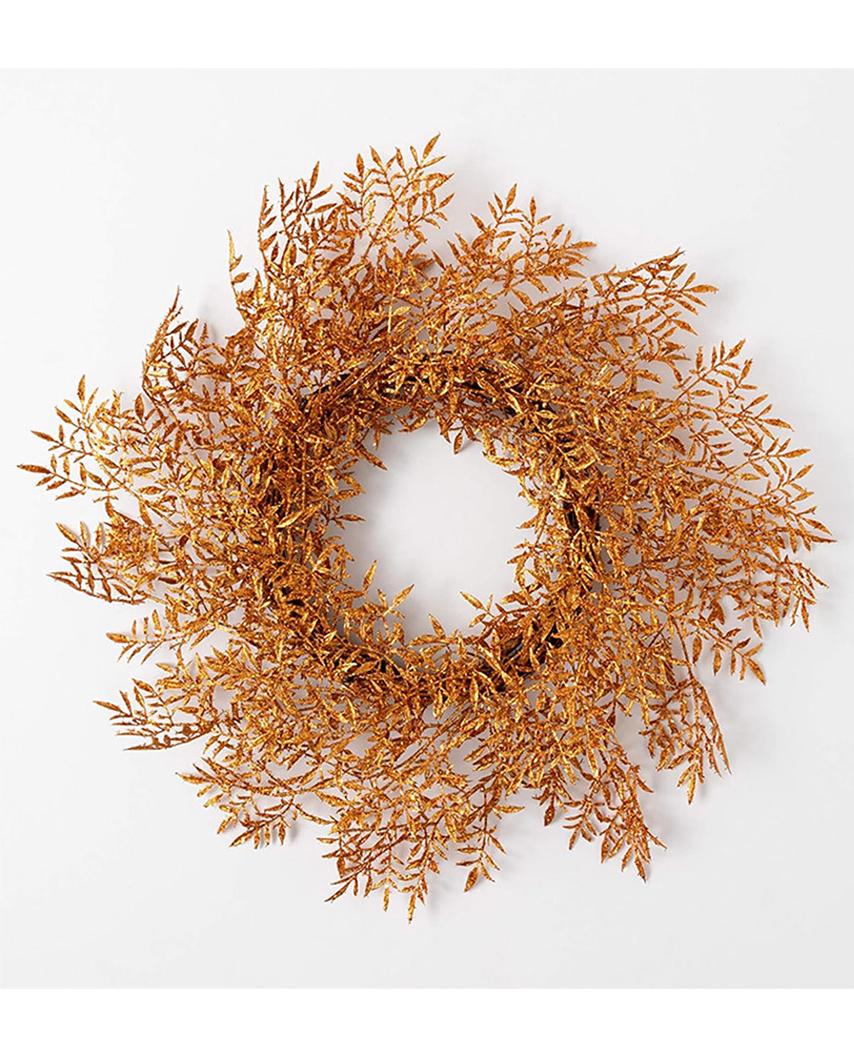 Sullivan Copper Glitter Leaf Wreath