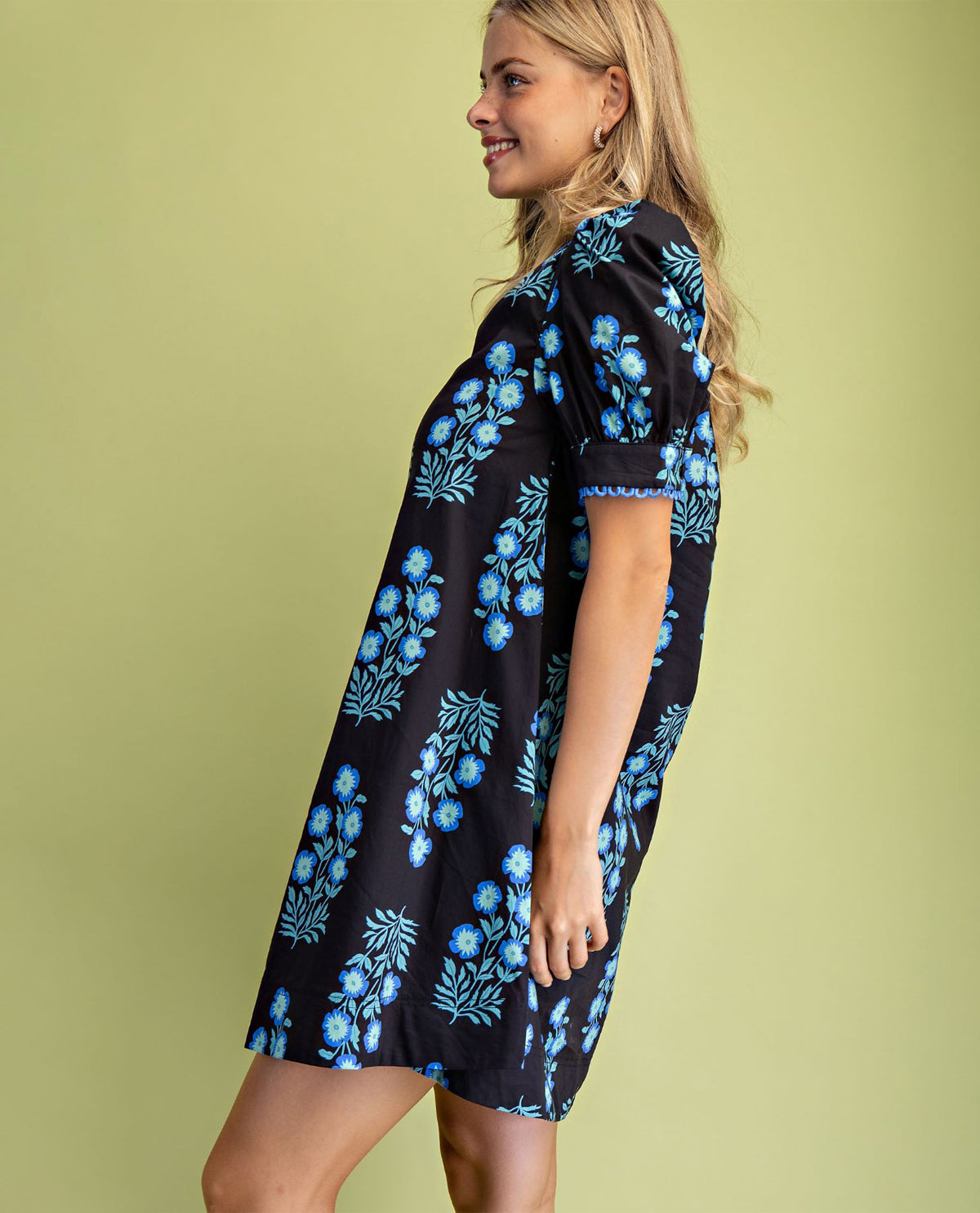 Gigio Floral Half Button Dress