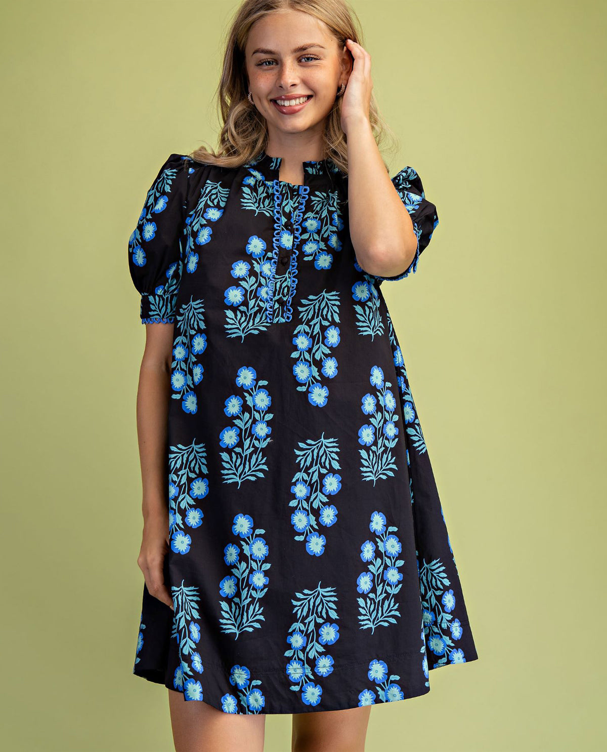 Gigio Floral Half Button Dress