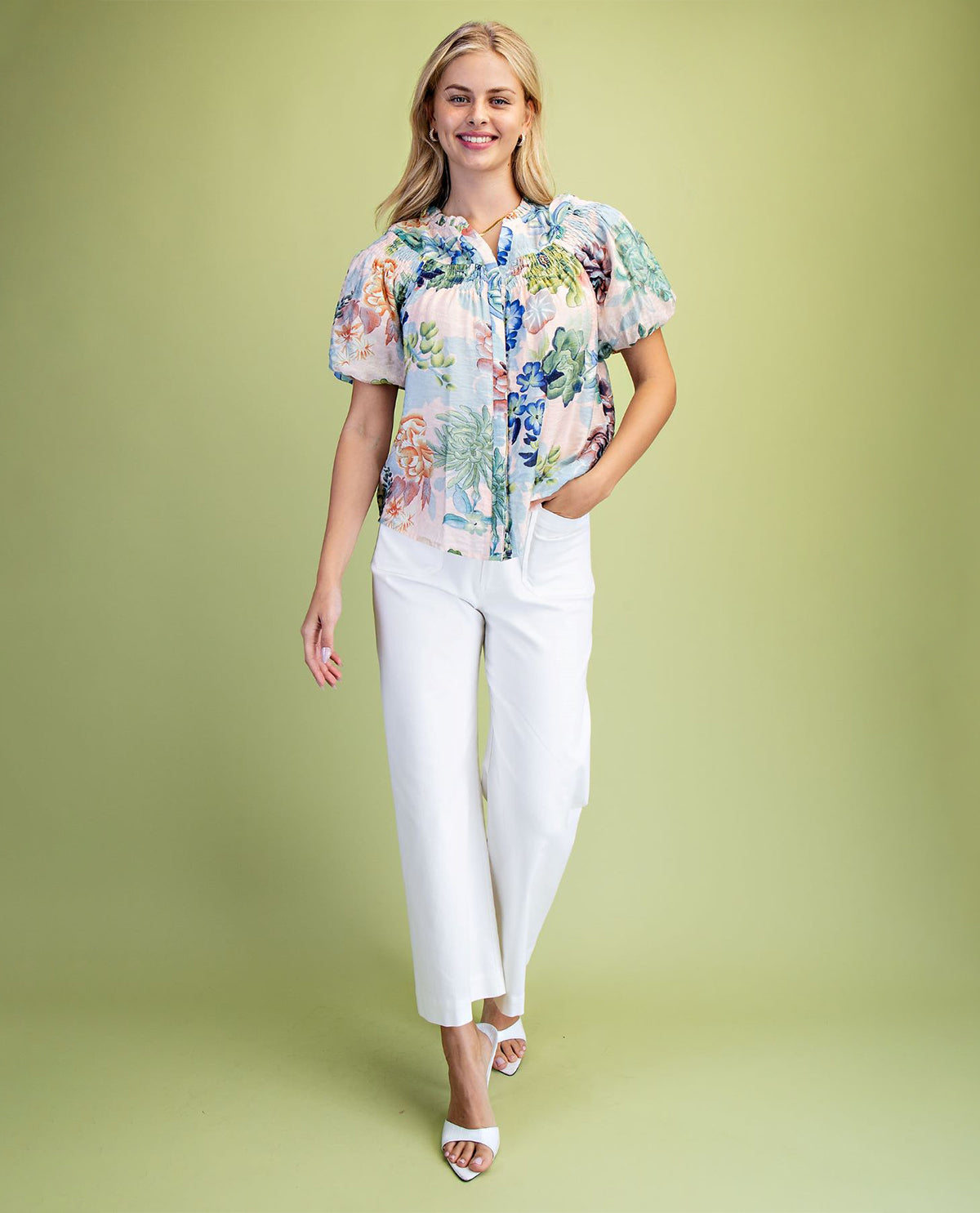 Gigio Print Button Down Top