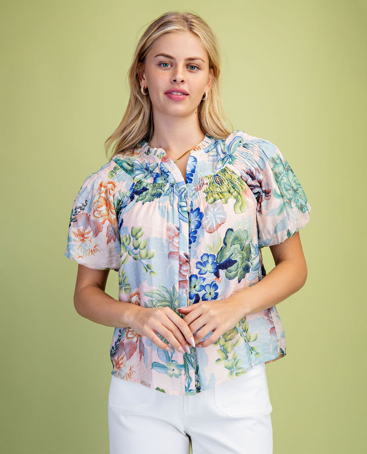 Gigio Print Button Down Top