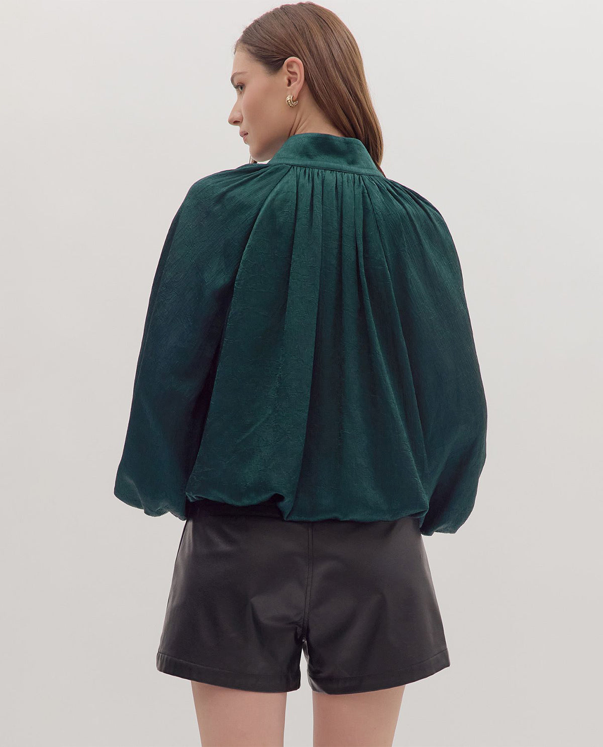 Entro Solid Top with Balloon Sleeves