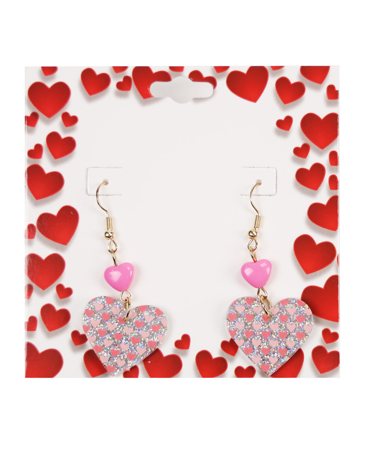 Glitter Heart Drop Earrings