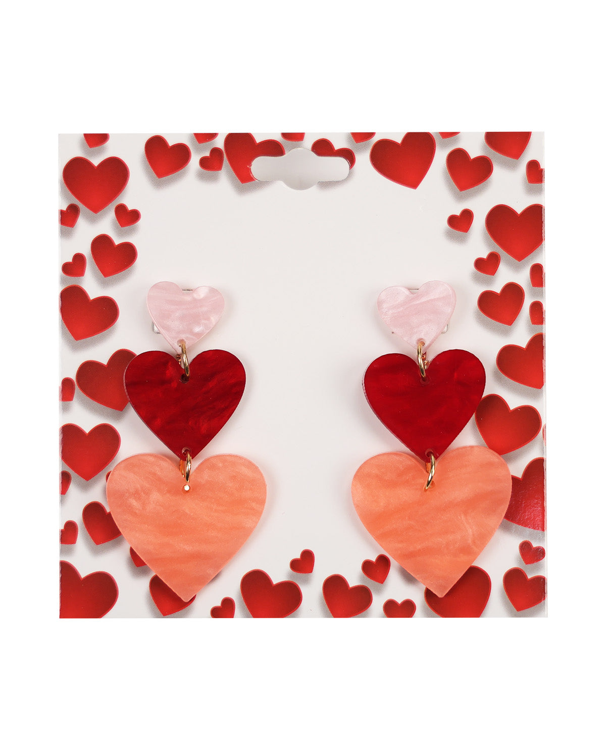 Triple Heart Drop Earrings