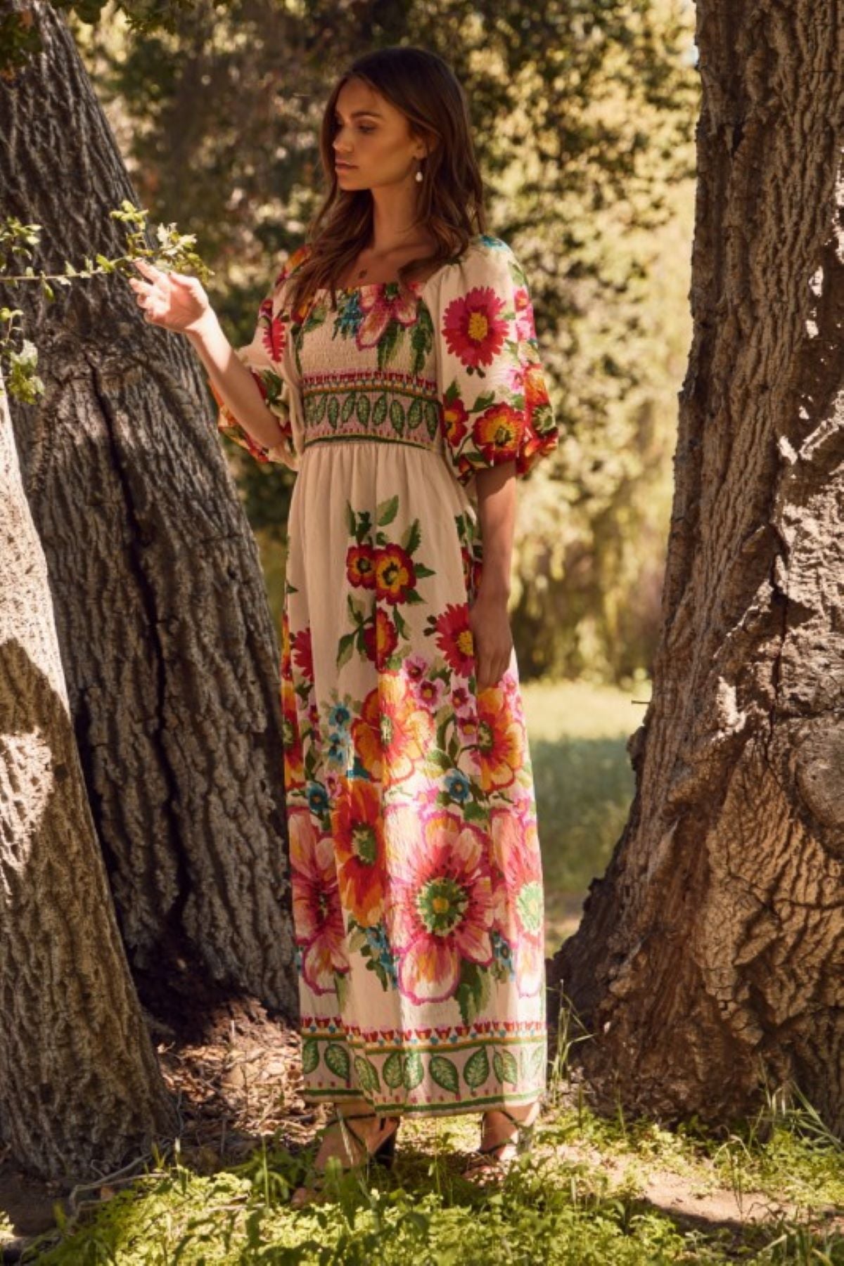 Floral Border Print Dress