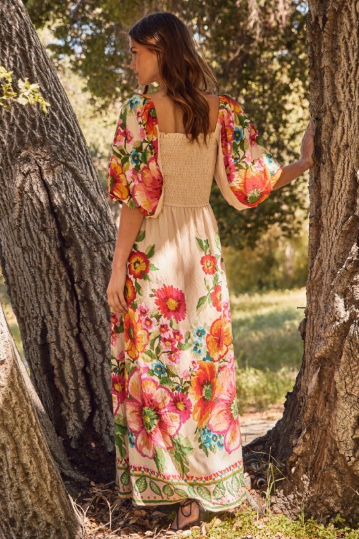 Floral Border Print Dress