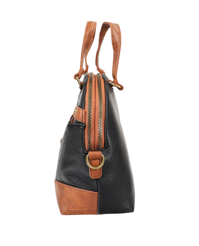 White Mountain Eklton Ridge Satchel Black/Saddle