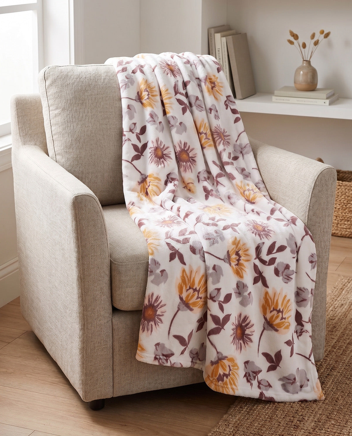 Talia Floral Sage Blanket