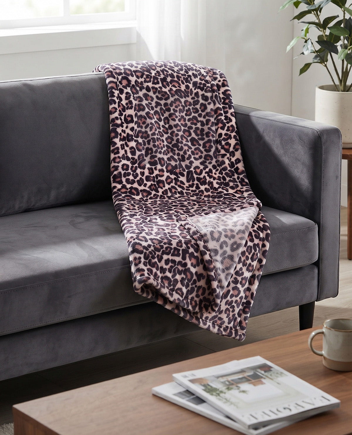 Gigi Brown Animal Print Throw
