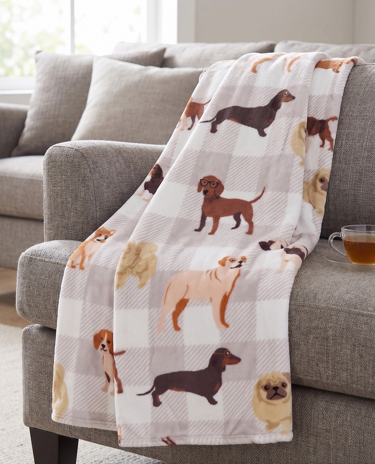 Cozy Plush Throw - Dog Design