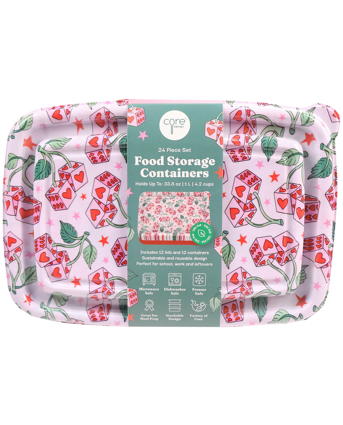 24-Piece Food Storage - Cherry Dice