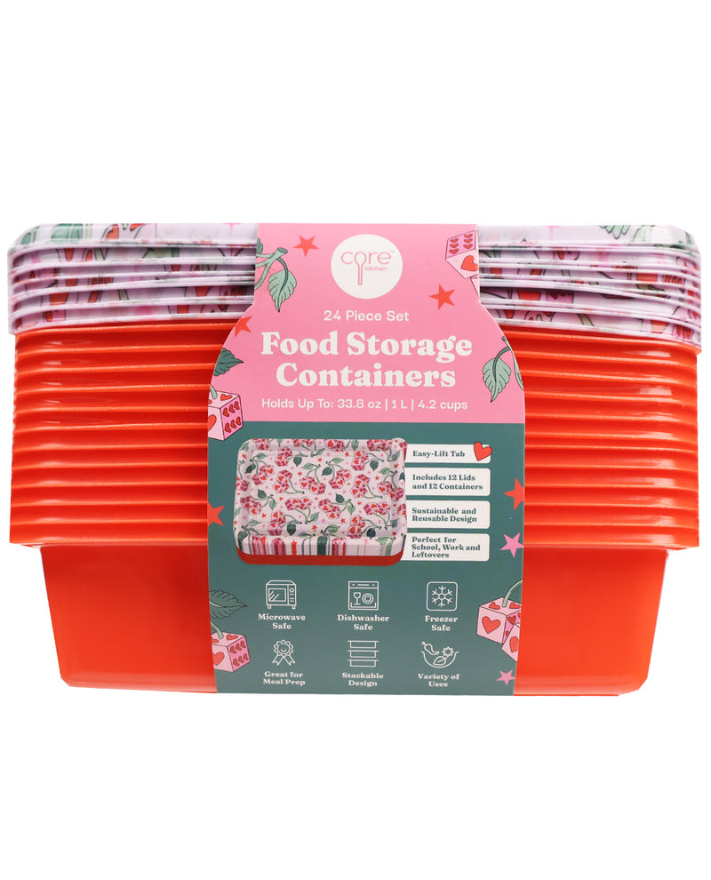 24-Piece Food Storage - Cherry Dice