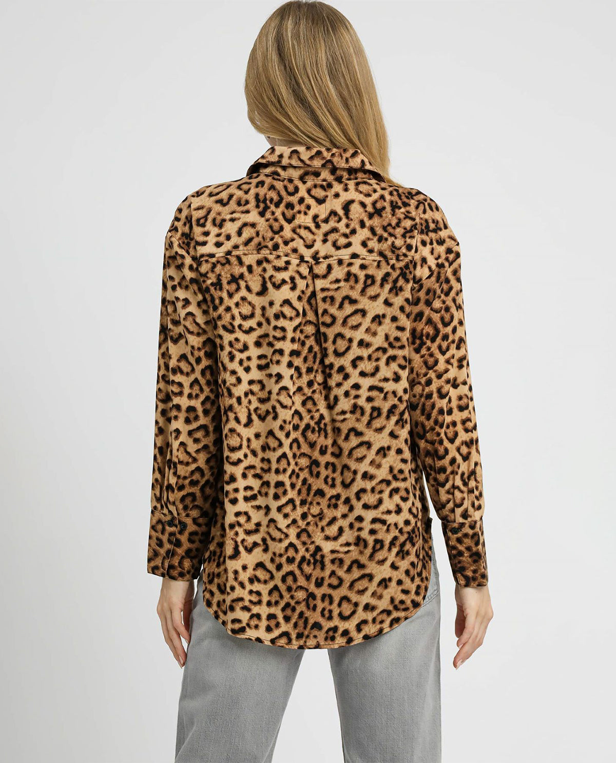 Umgee Button Down Animal Print Blouse