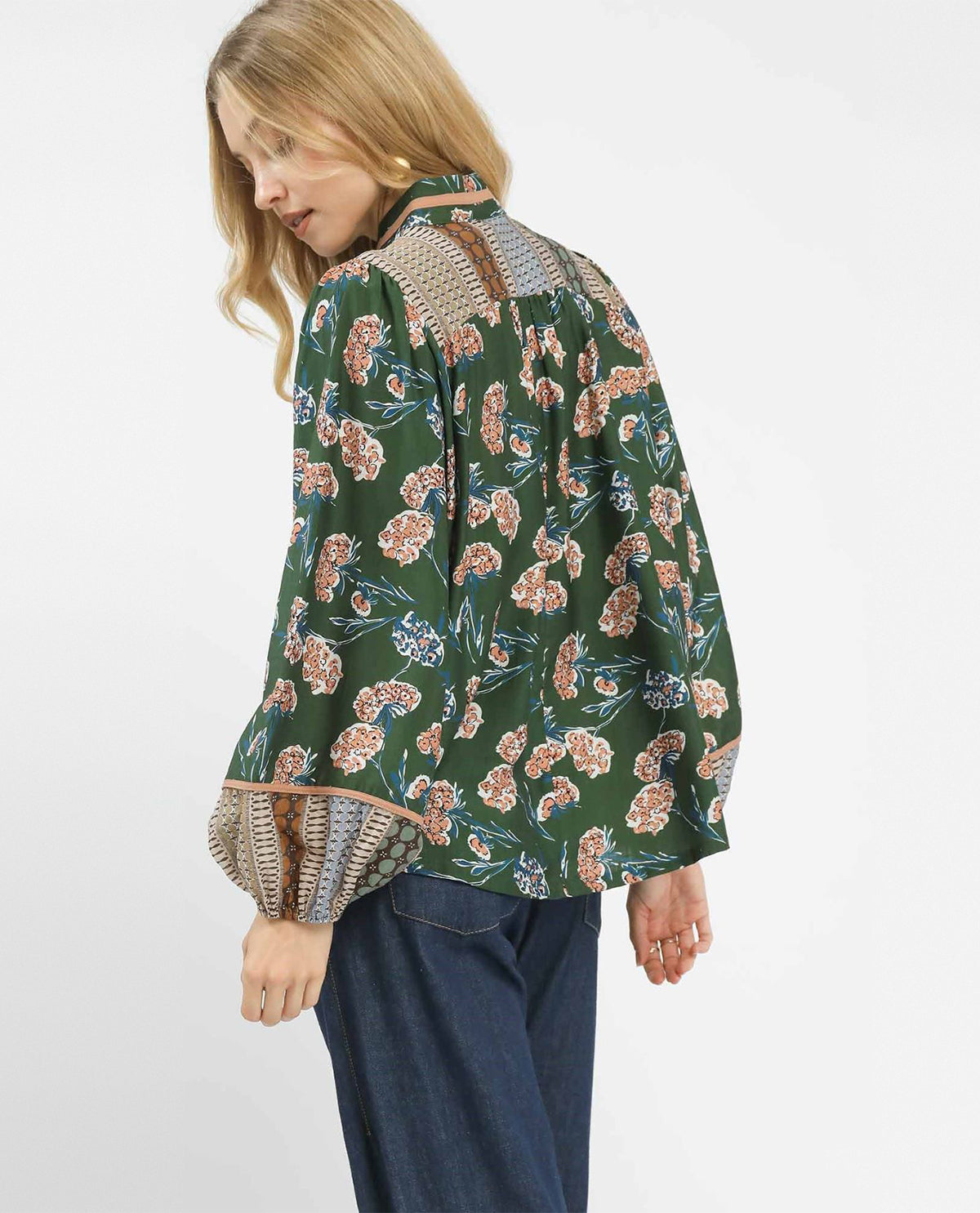 Umgee Bloom Cluster Boarder Print Top