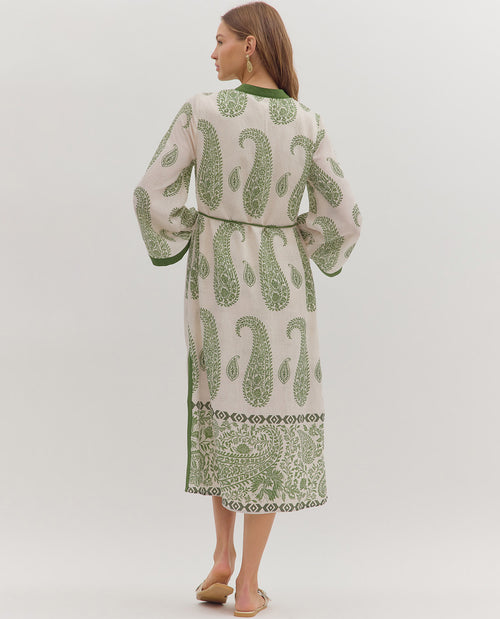 Entro Paisley Print Long Sleeve Dress